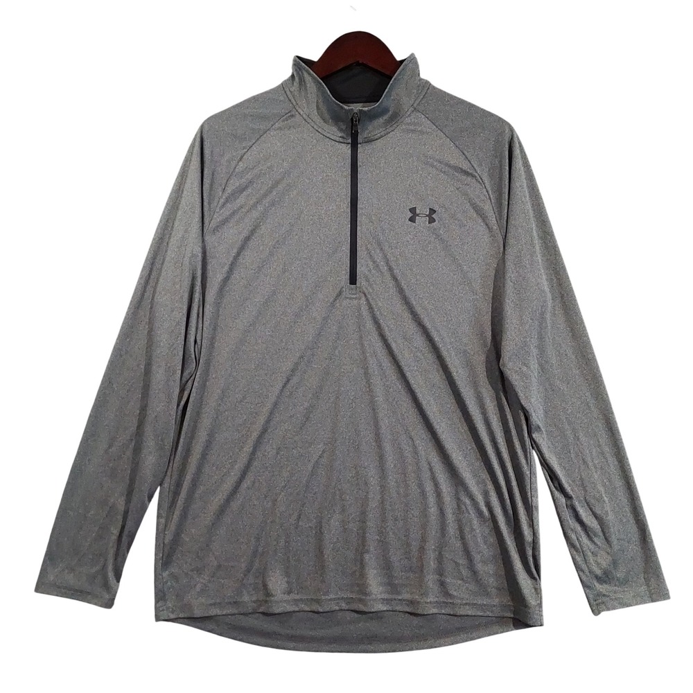 Under Armour Pullover Men XL Gray HeatGear 1/4 Zip Loose Fit Activewear 12864